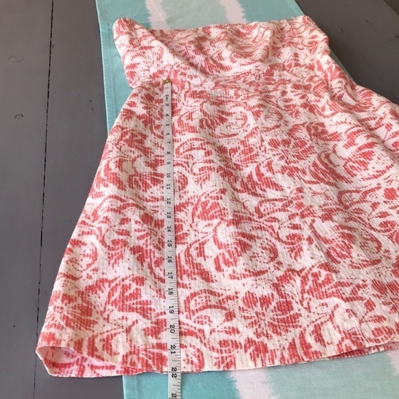 J. Crew Floral Print Textured Linen Cotton Blend Strapless Dress - Picture 6 of 8